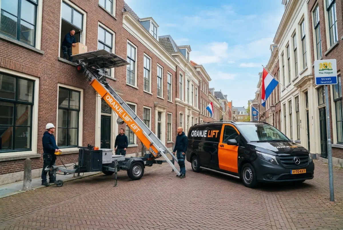Verhuislift in actie bij appartement Purmerend