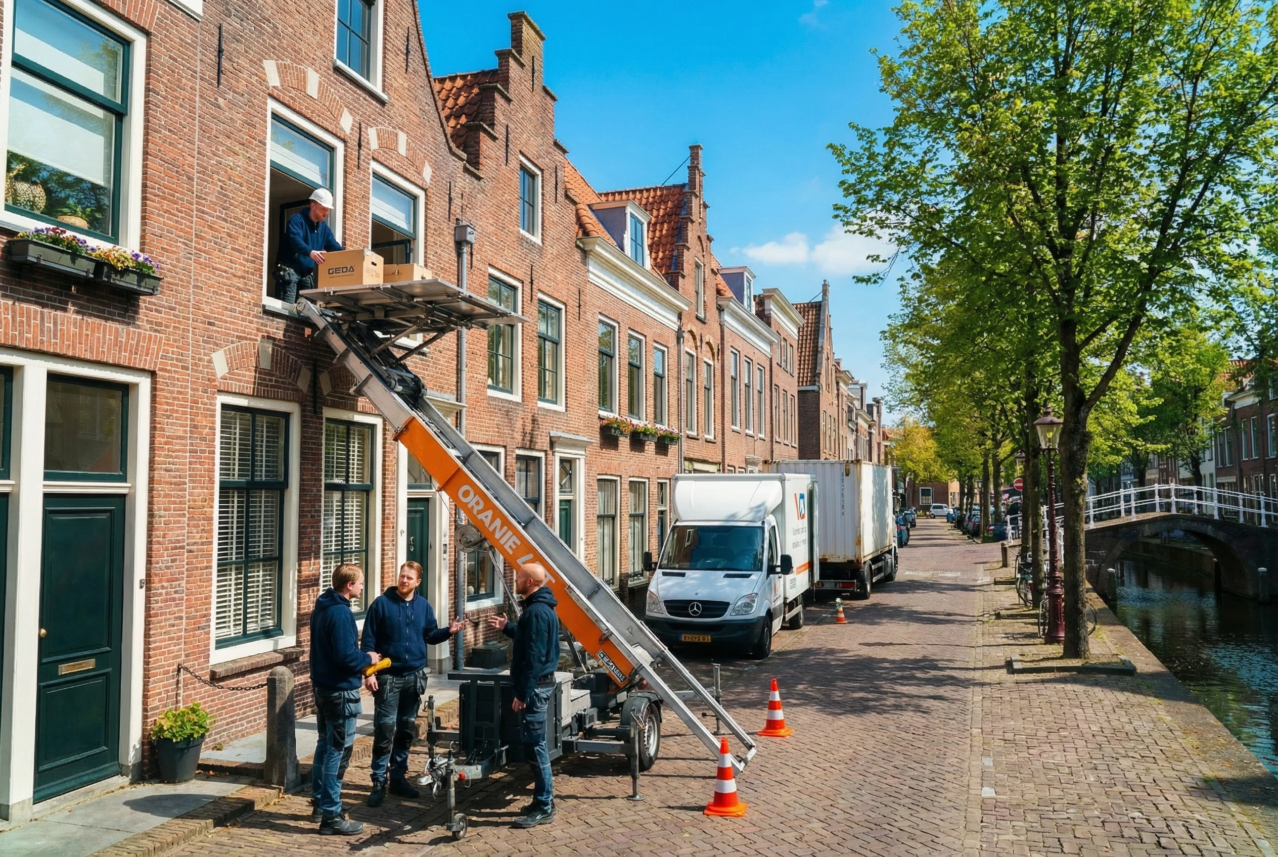 Aanhangerlift bij woning in Purmerend